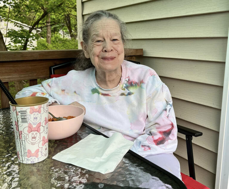 Joyce of Rose House's Budd Lake Group Home enjoyed breakfast at her forever home.