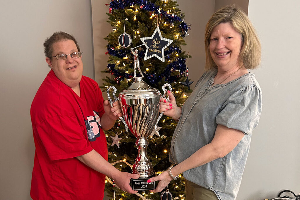 Billy and Jenny with the Rose House Cup