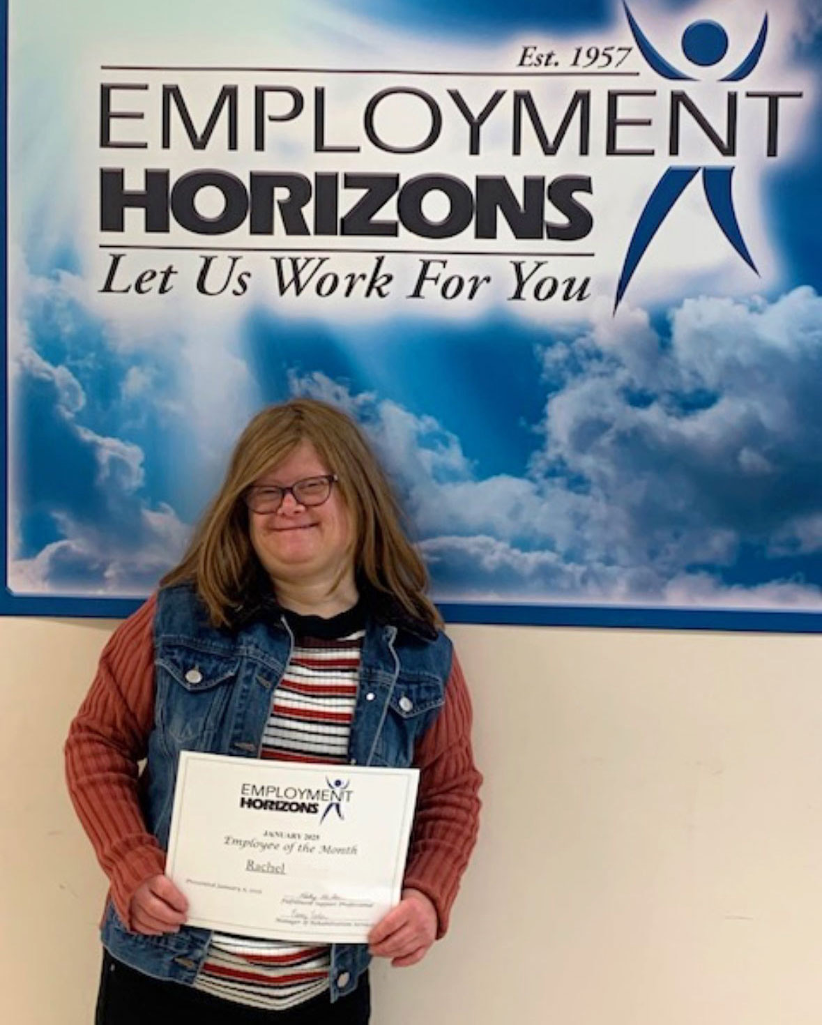 Rose House Resident, Rachel, is Employment Horizons' Employee of the Month