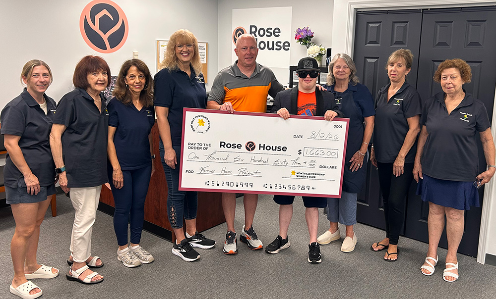 Rose House received a donation from Montville Township Women's Club